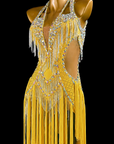 Crystalline Beaded&Fringe Latin Dress Latin/Rhythm