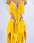 Crystalline&Unique‑Cut Fringe Latin Dress Latin/Rhythm