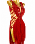 Crystalline Beaded Fringe Latin Dress Latin/Rhythm