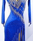 Glitter velvet (or Metallic Lycra) with Champagne Crystal Embellishments Latin/Rhythm