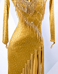 Glitter velvet (or Metallic Lycra) with Champagne Crystal Embellishments Latin/Rhythm