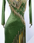 Glitter velvet (or Metallic Lycra) with Champagne Crystal Embellishments Latin/Rhythm