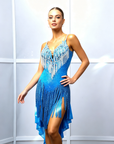 Chrisanne Lustre Lycra Crystalline Beaded Latin Dress Latin/Rhythm