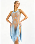 Crystalline Fringe&Rhinestones Latin Dress Latin/Rhythm