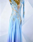 Crystalline Peacock Gradient Chiffon Skirt American Smooth Dress Standard/Smooth