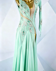 Crystalline Peacock Gradient Chiffon Skirt American Smooth Dress Standard/Smooth