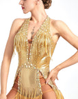 Chrisanne Shine Lycra Fringe Crystalline Latin Dress Latin/Rhythm