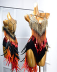 Paillette and Feather Crystalline Latin Dress Latin/Rhythm