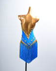 Golden Line  Crystallized Fringe Latin Dress Latin/Rhythm 