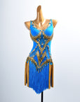 Golden Line  Crystallized Fringe Latin Dress Latin/Rhythm 