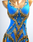 Golden Line  Crystallized Fringe Latin Dress Latin/Rhythm 