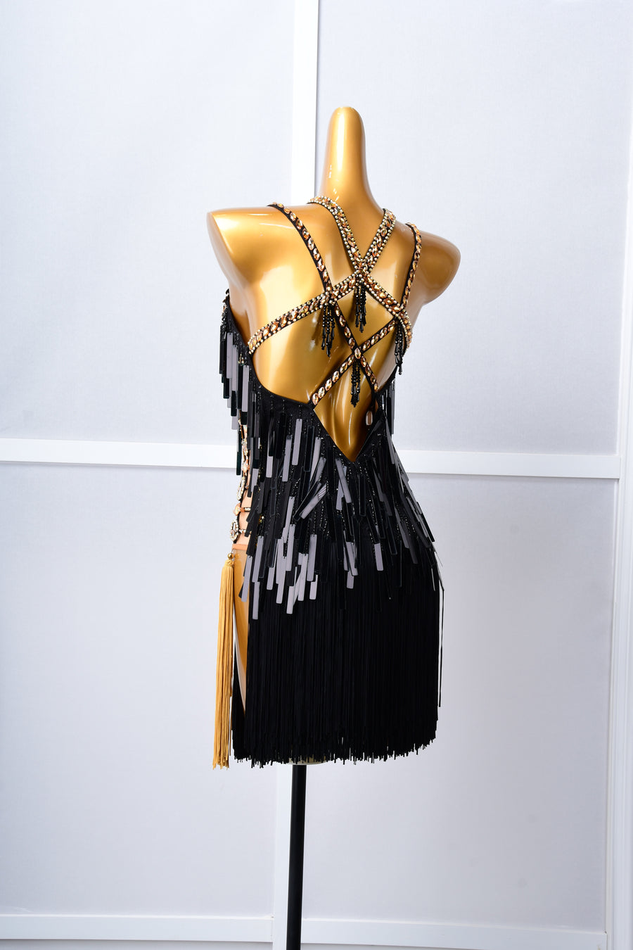 Paillette and Fringe Crystallized Latin Dress Latin/Rhythm #L6002