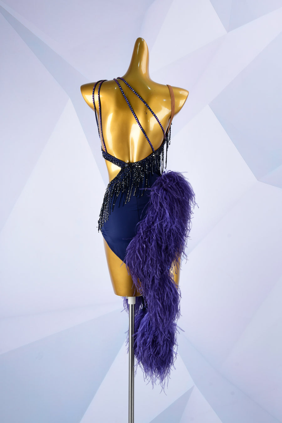 Beaded & Ostrich Feather Latin  Dress Latin/Rhythm  # L6001