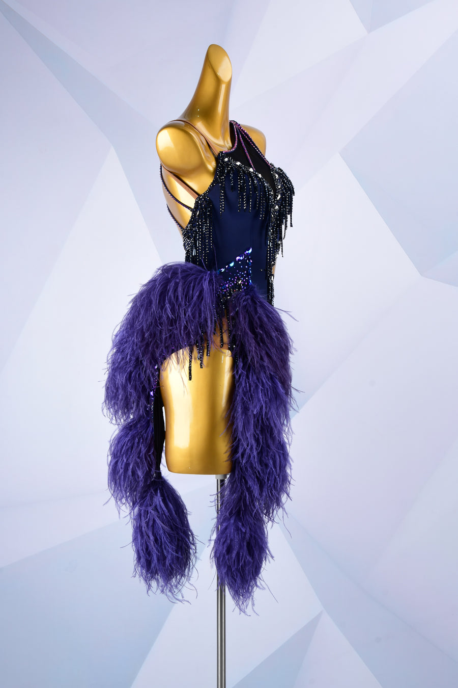 Beaded & Ostrich Feather Latin  Dress Latin/Rhythm  # L6001