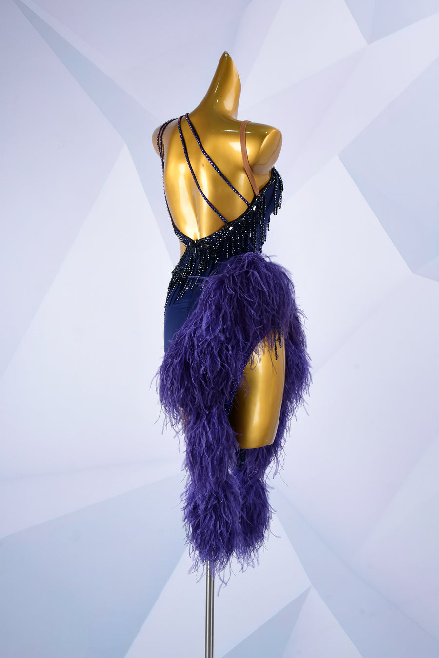 Beaded & Ostrich Feather Latin  Dress Latin/Rhythm  # L6001