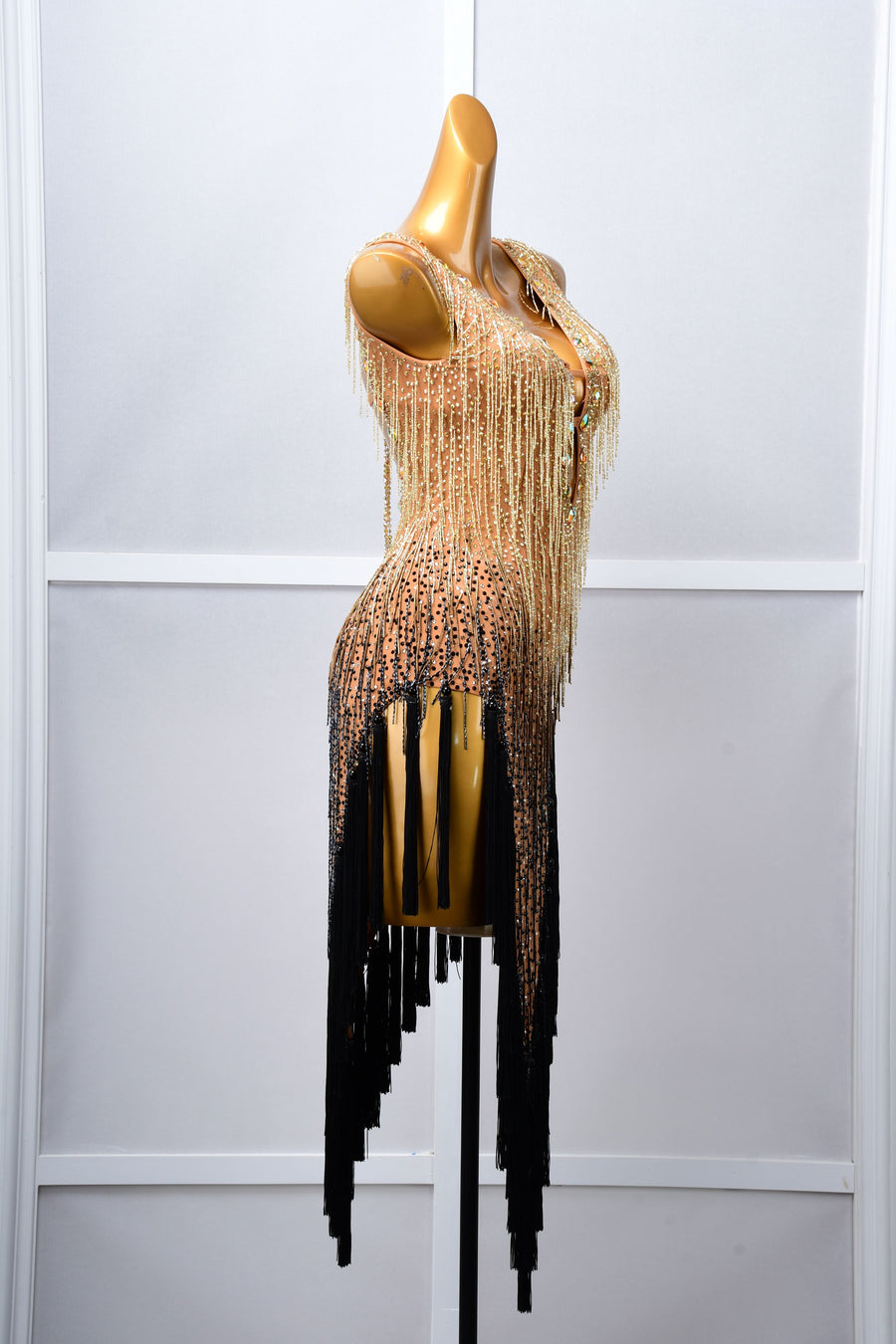 Crystalline Beaded Fringe Latin Dress Latin/Rhythm # L5058