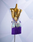 Colorful Beaded Paillette and Fringe Latin Dress  Latin/Rhythm  