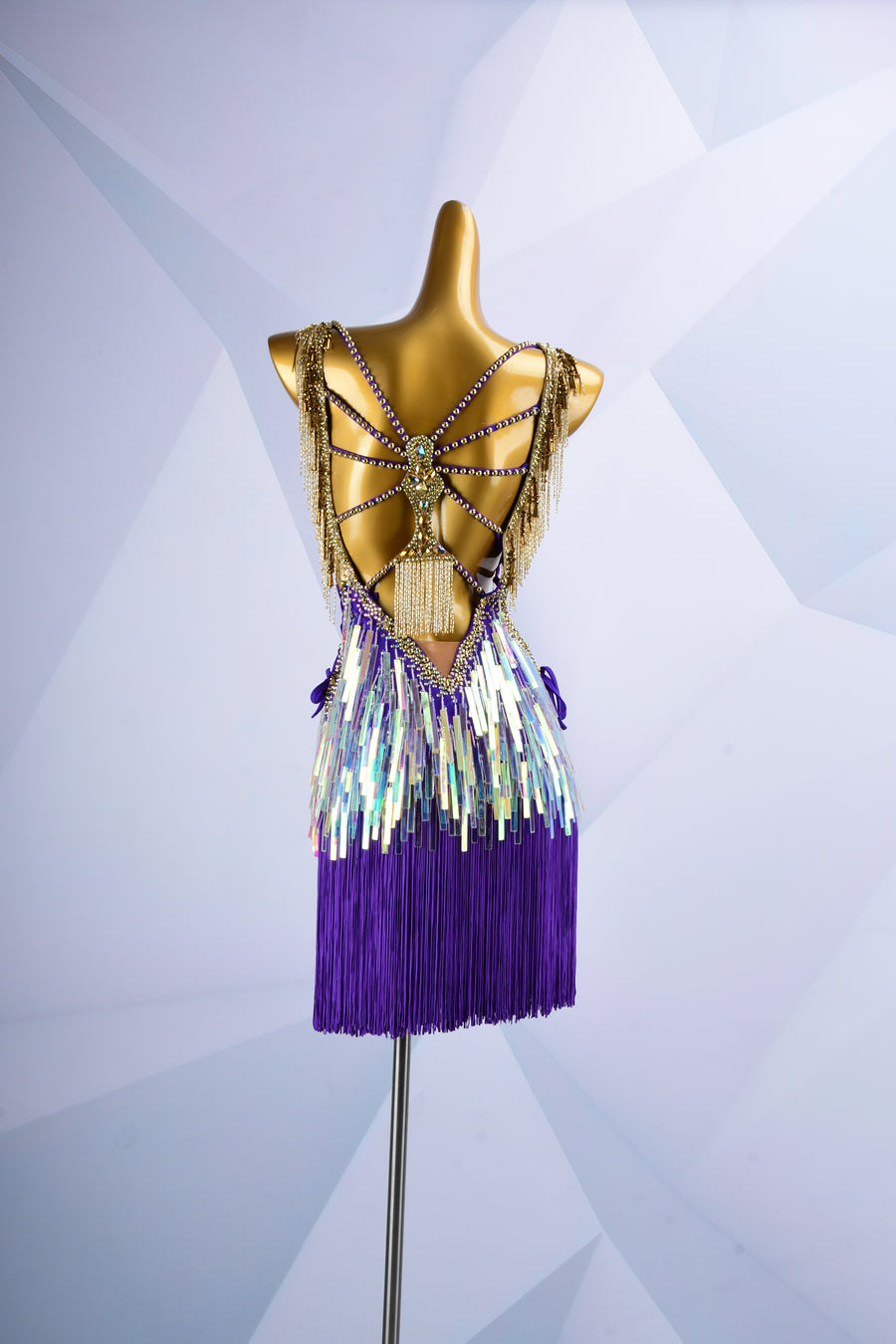 Colorful Beaded Paillette and Fringe Latin Dress  Latin/Rhythm  # L6003