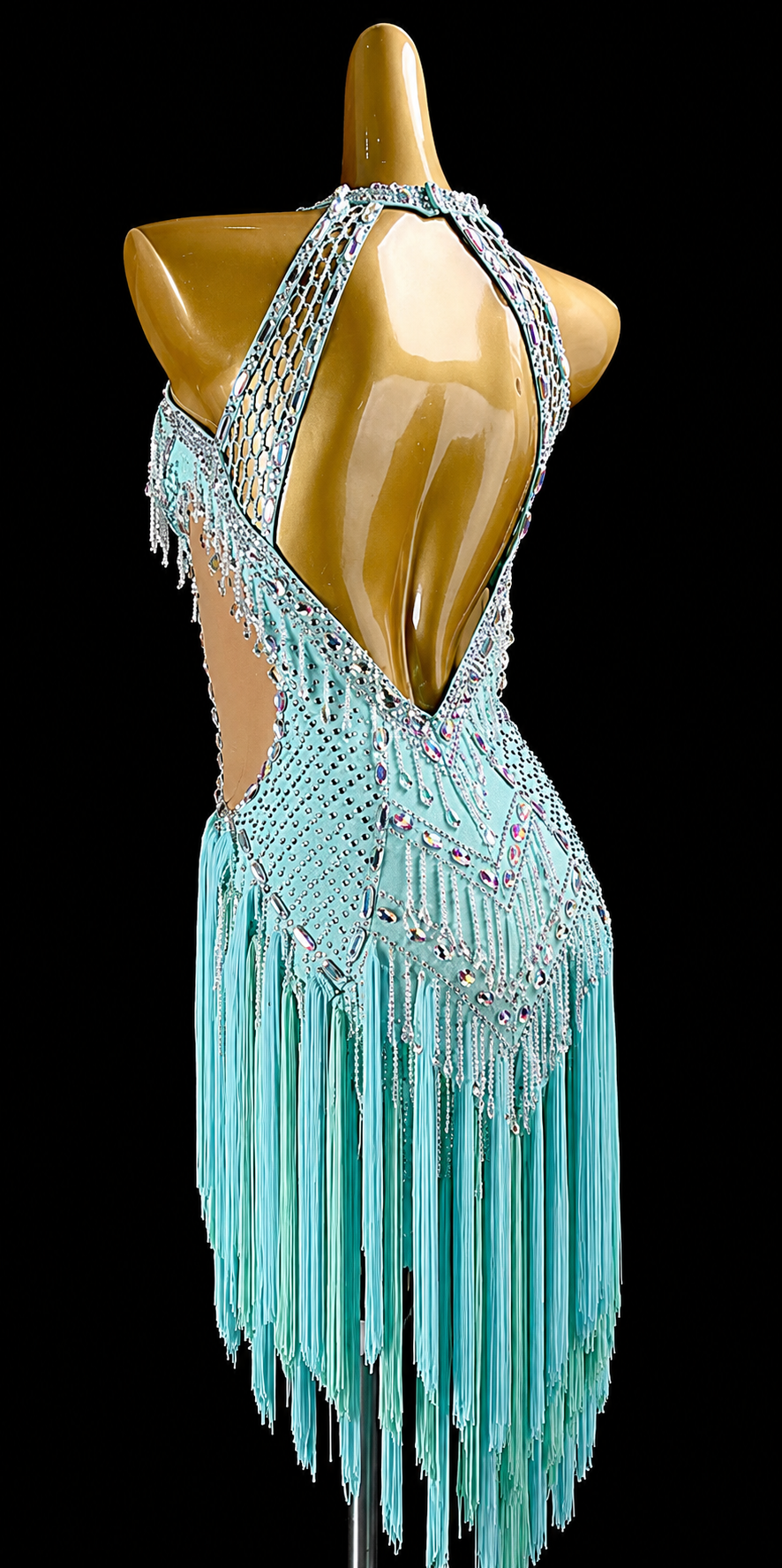 Crystalline Beaded&Fringe Latin Dress  Latin/Rhythm 