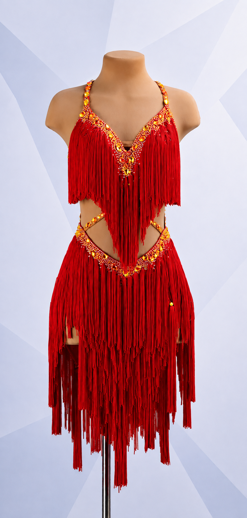 Crystalline&Unique‑Cut Fringe Latin Dress Latin/Rhythm 