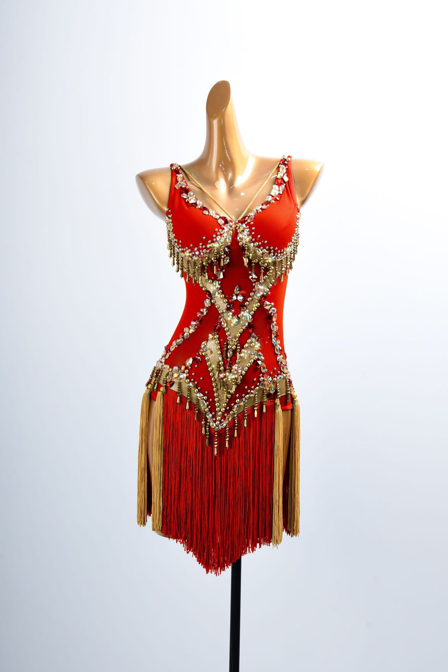 Golden Line  Crystallized Fringe Latin Dress Latin/Rhythm # L5064