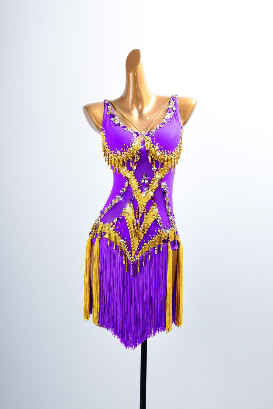 Golden Line  Crystallized Fringe Latin Dress Latin/Rhythm # L5064