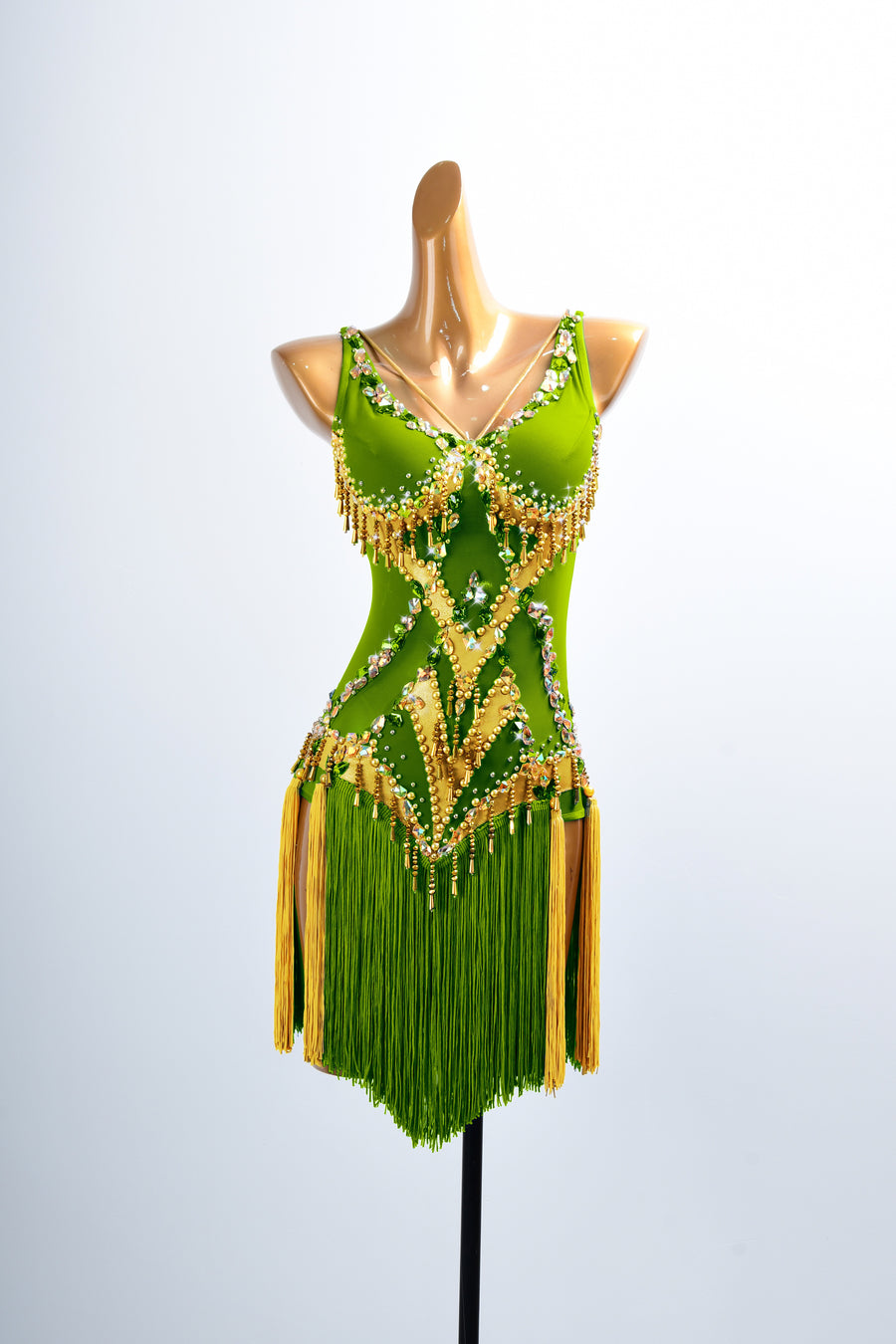 Golden Line  Crystallized Fringe Latin Dress Latin/Rhythm # L5064