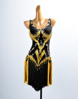 Golden Line  Crystallized Fringe Latin Dress Latin/Rhythm 