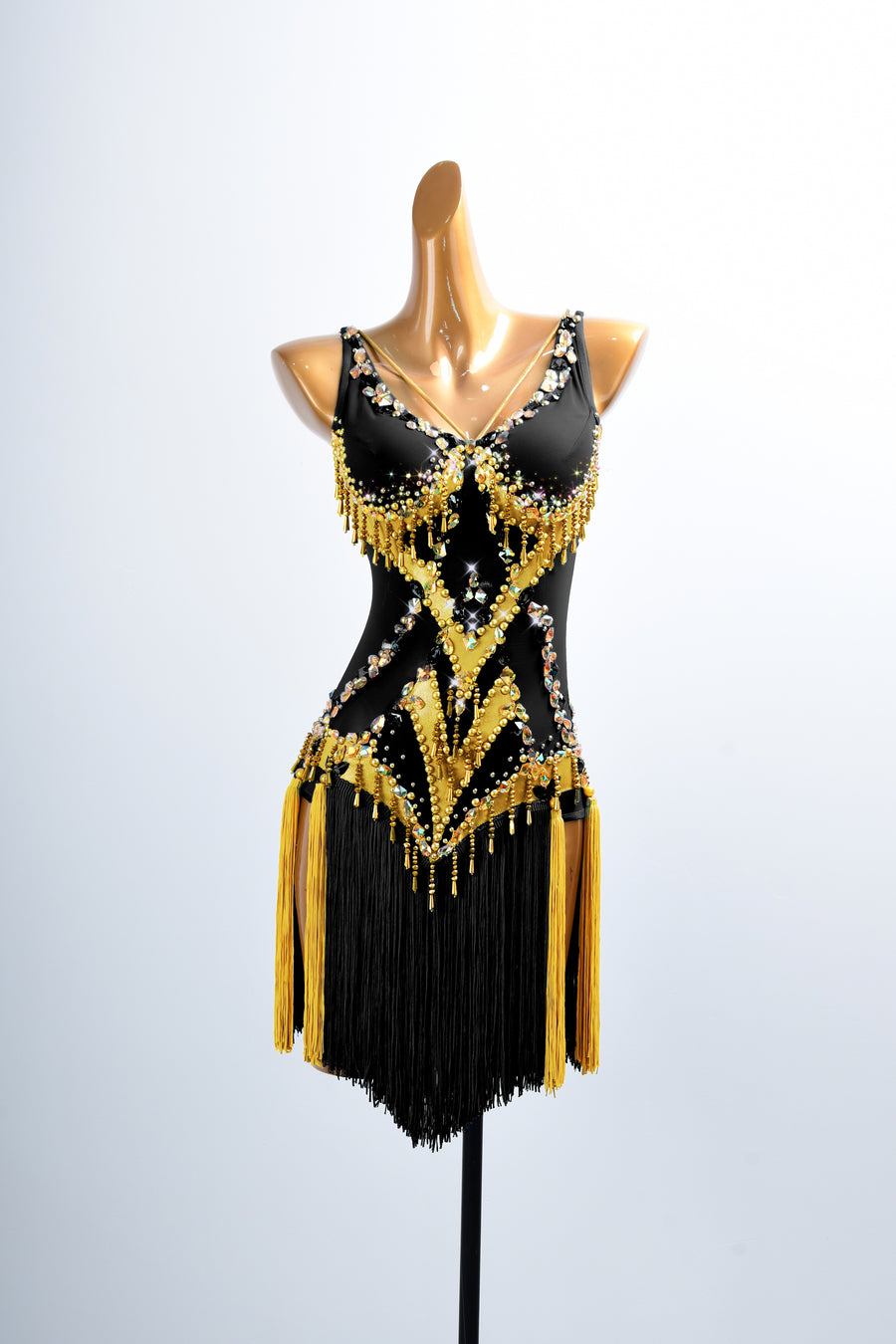 Golden Line  Crystallized Fringe Latin Dress Latin/Rhythm # L5064