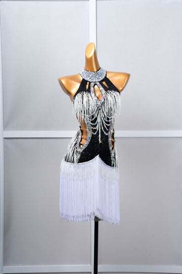 Crystalline Beaded Fringe Latin Dress Latin/Rhythm # L5046