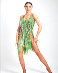 Laser Paillette Crystallized Latin Dress Latin/Rhythm 