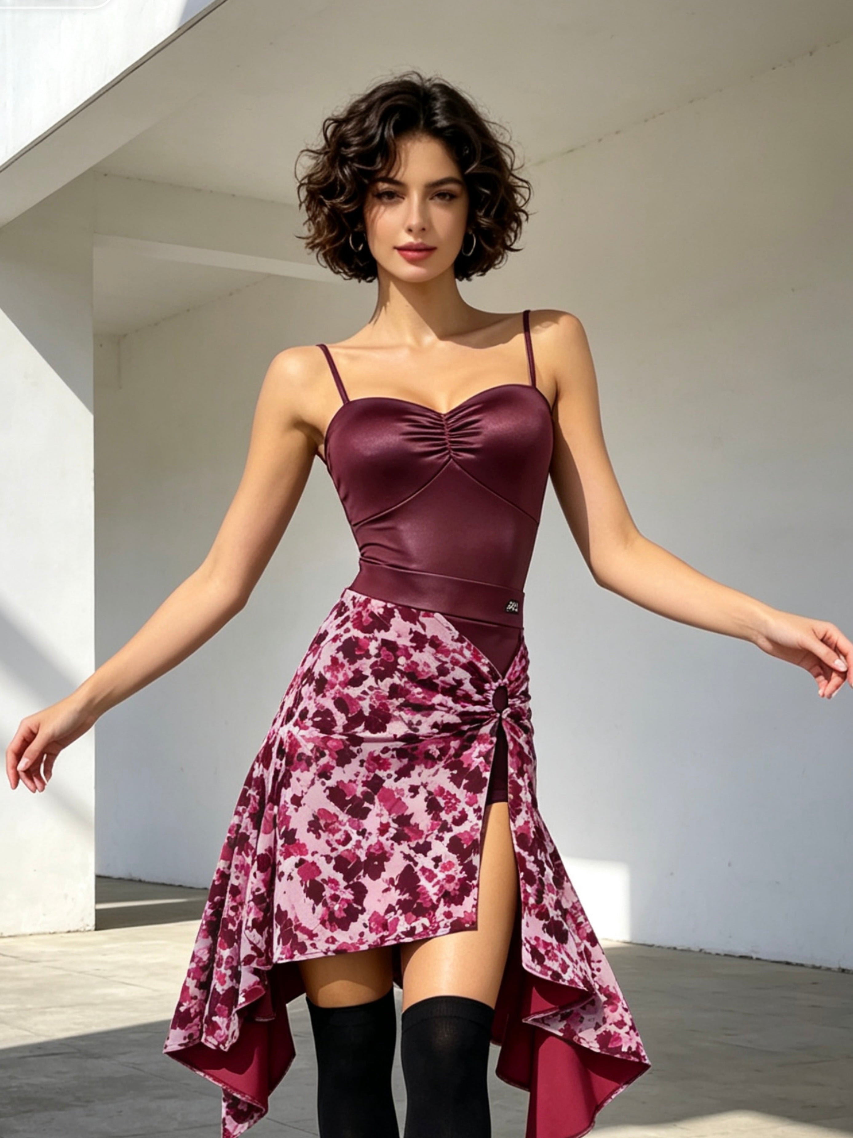 Metallic Shiny Stretch Lycra Dress Latin/Rhythm 