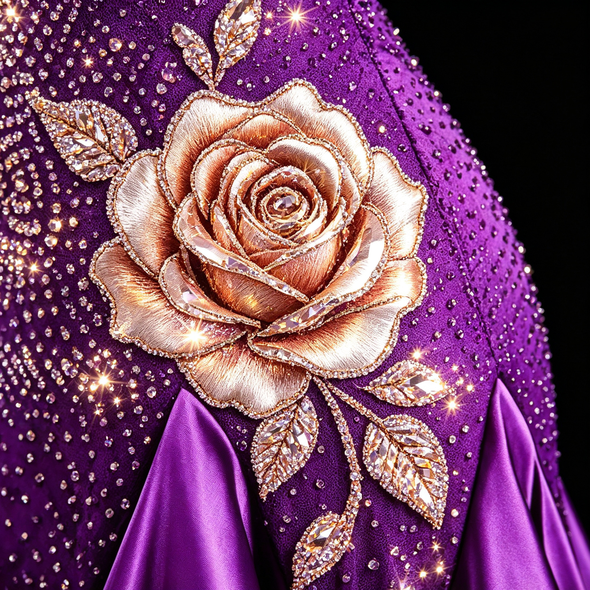 Crystalline Custom 3D Rose Rhinestone Florals Standard/Smooth 