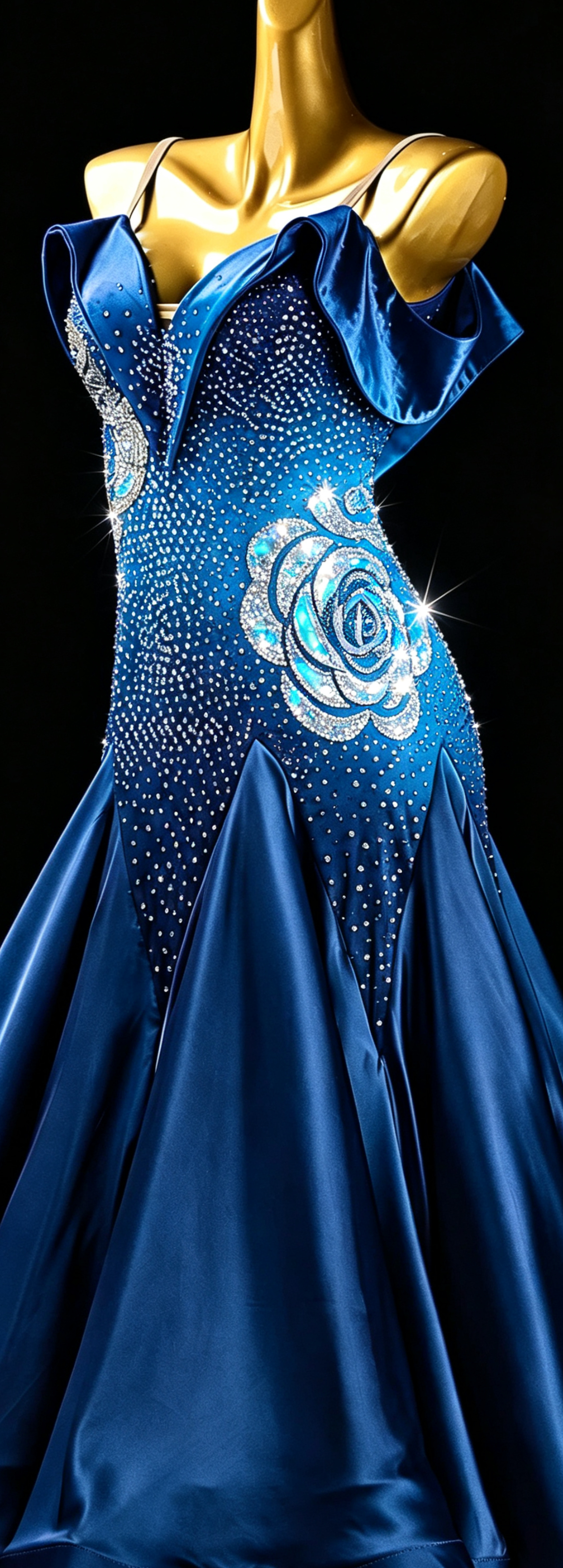 Crystalline Custom 3D Rose Rhinestone Florals Standard/Smooth 