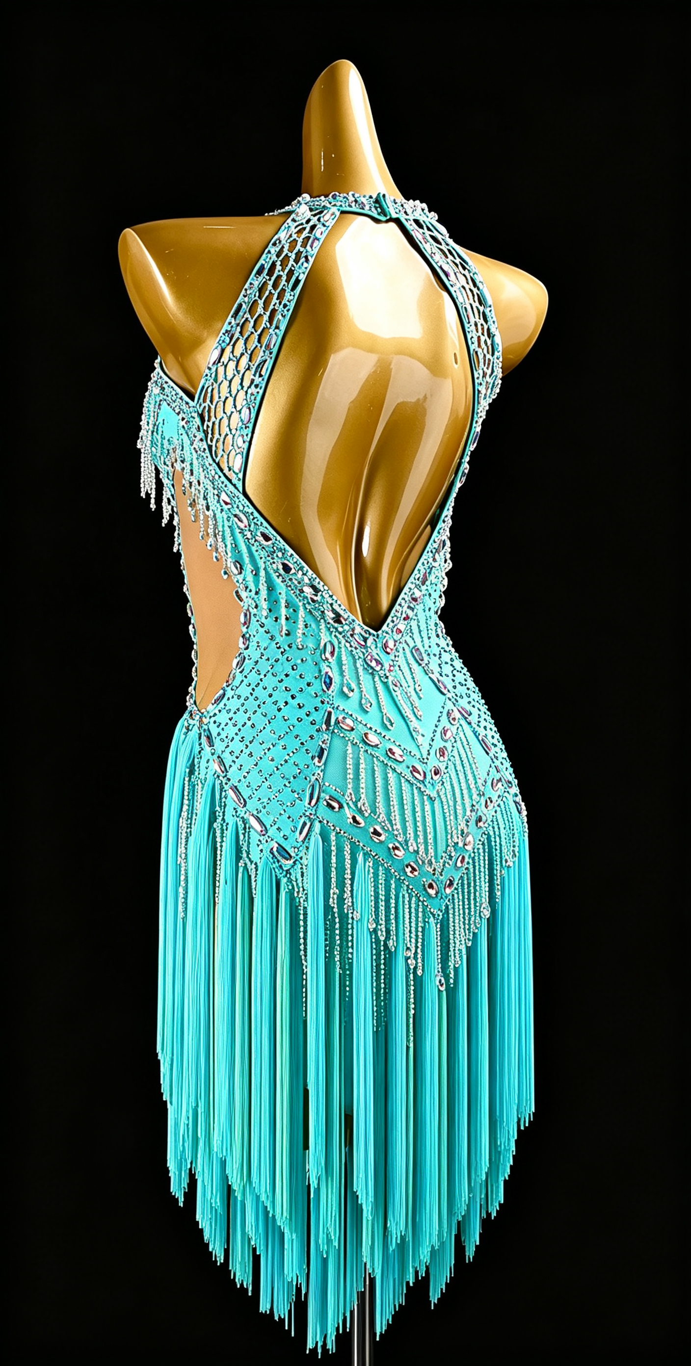 Crystalline Beaded&Fringe Latin Dress  Latin/Rhythm 