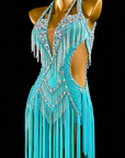Crystalline Beaded&Fringe Latin Dress  Latin/Rhythm 