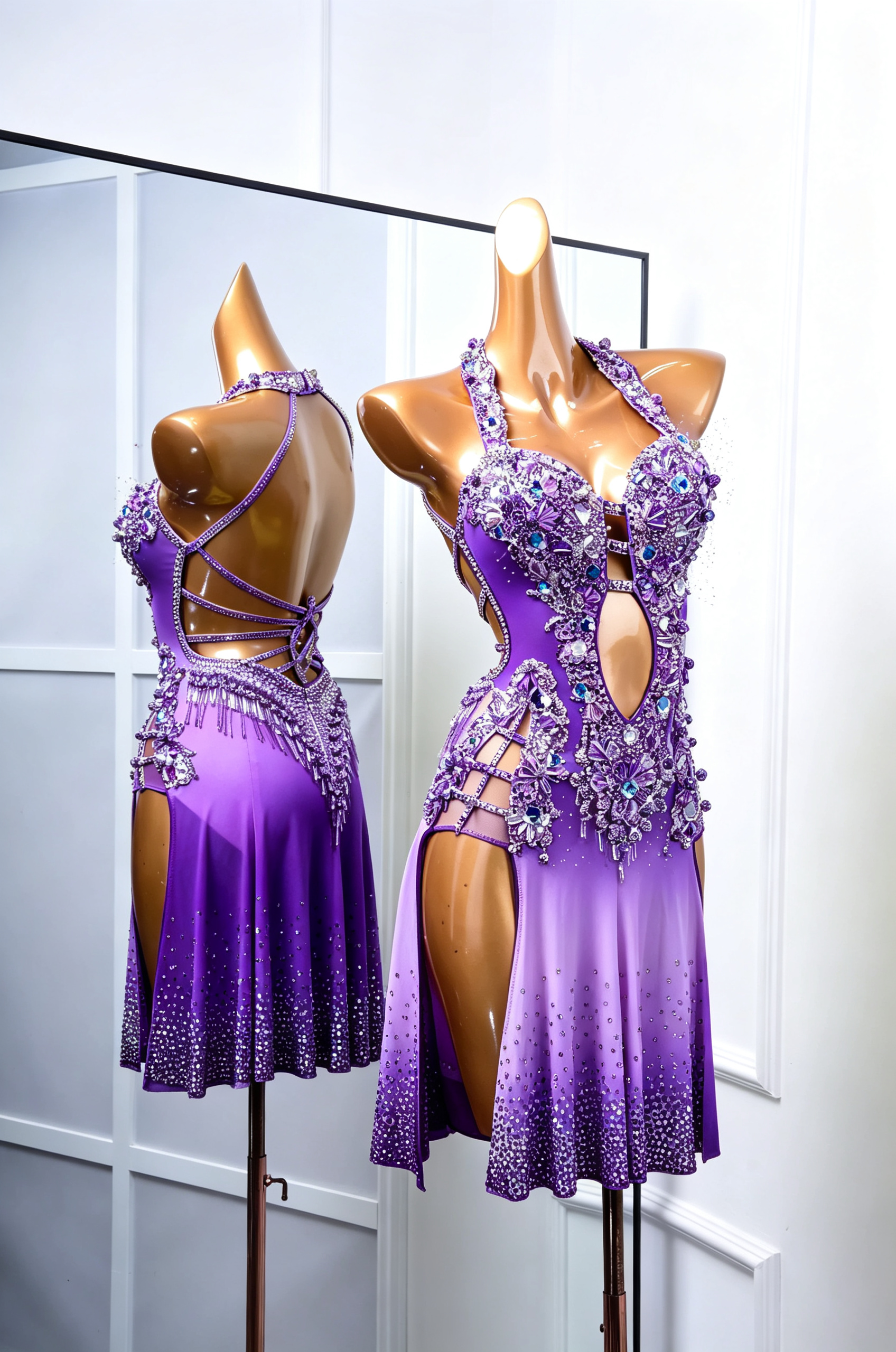 Crystalline sleeveless Latin Dress Latin/Rhythm 