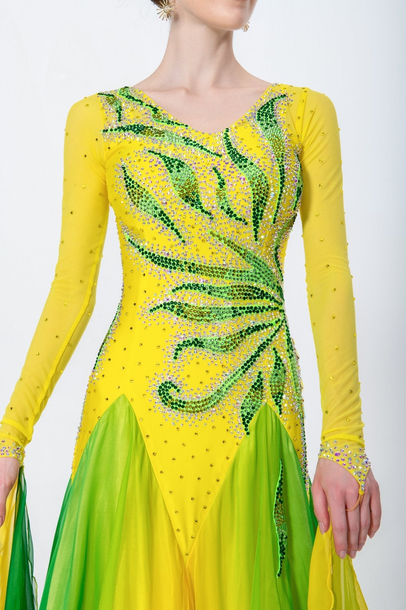 Color Contrast Crystalline Ballroom Dress Standard/Smooth 