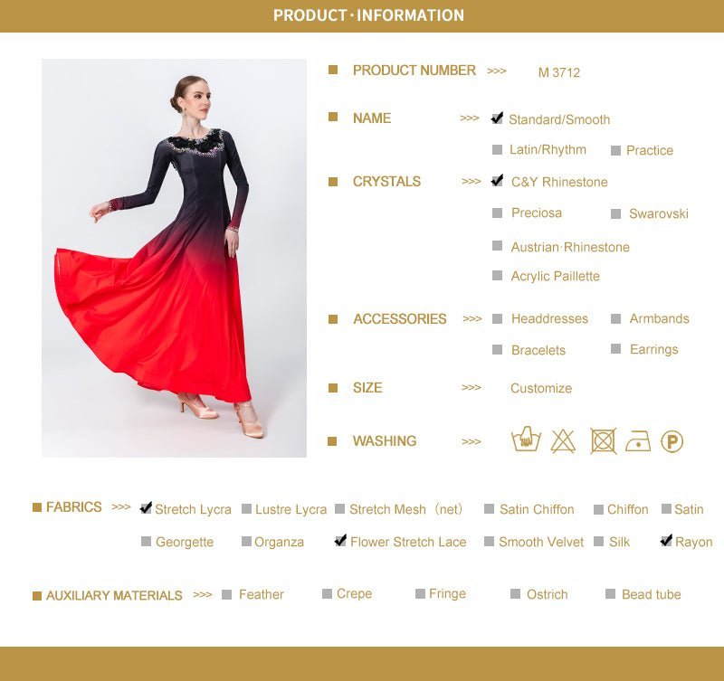 Contrast Color Crystallized Smooth Dress Standard/Smooth 