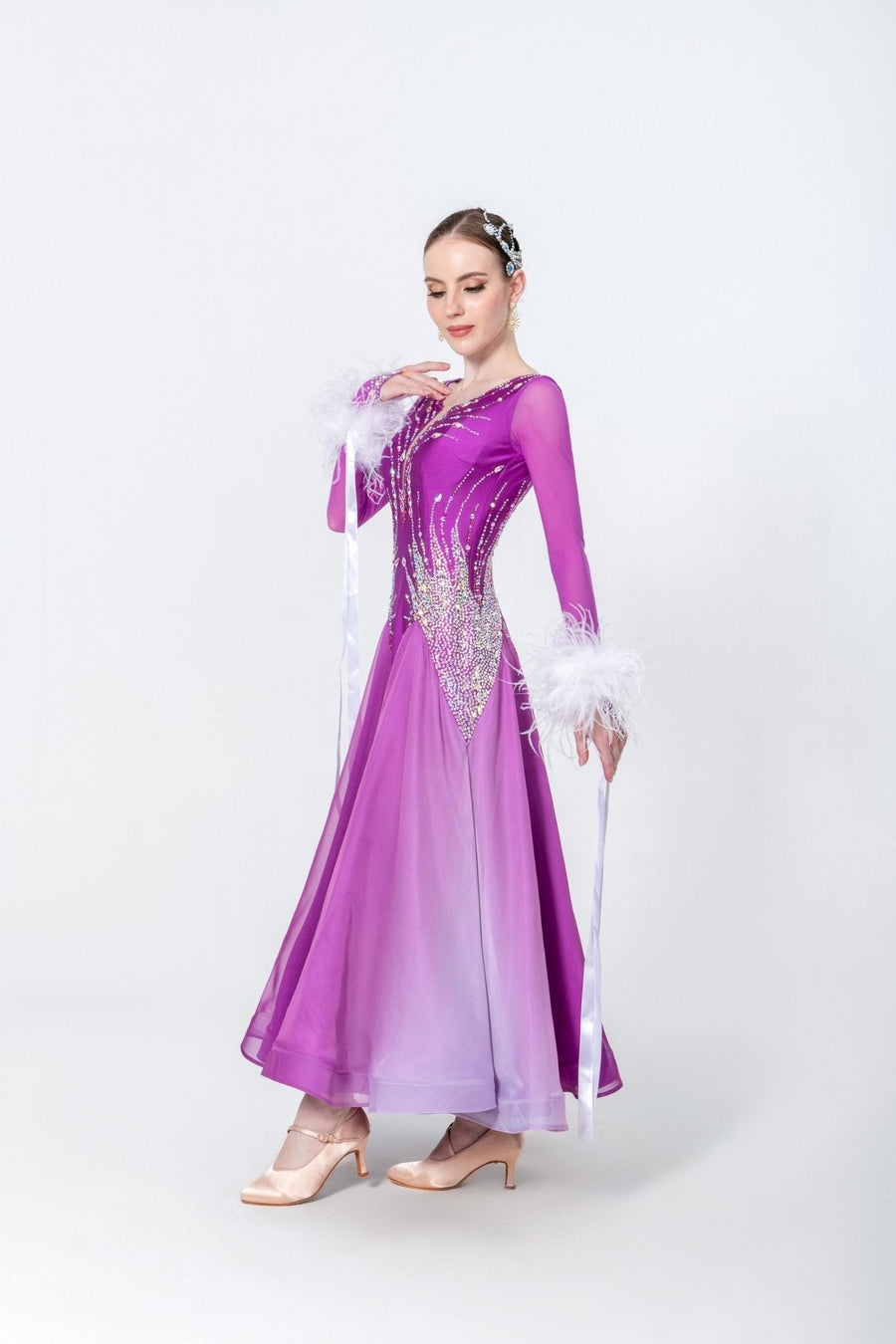 Contrast Color Crystallized Standard Dress Standard/Smooth # M4721 - Unika Dancewear