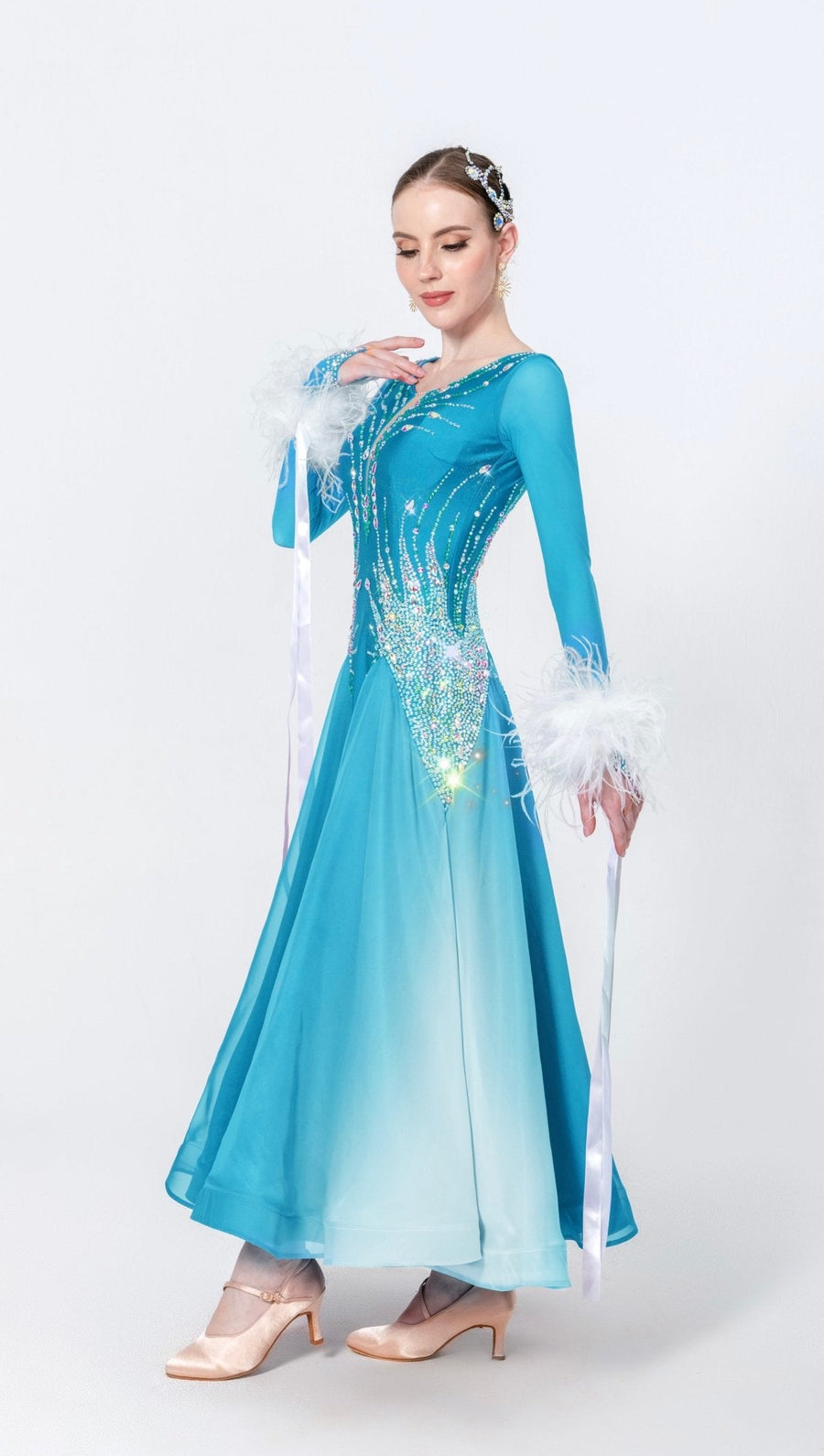 Contrast Color Crystallized Standard Dress Standard/Smooth # M4721 - Unika Dancewear