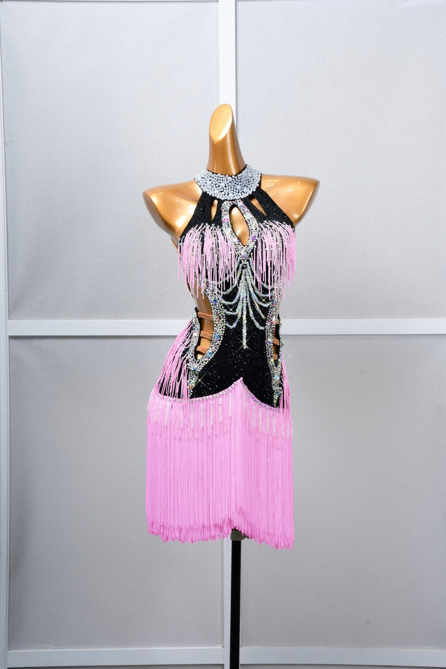 Crystalline Beaded Fringe Latin Dress Latin/Rhythm # L5046 - Unika Dancewear