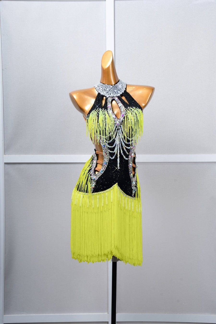 Crystalline Beaded Fringe Latin Dress Latin/Rhythm # L5046 - Unika Dancewear