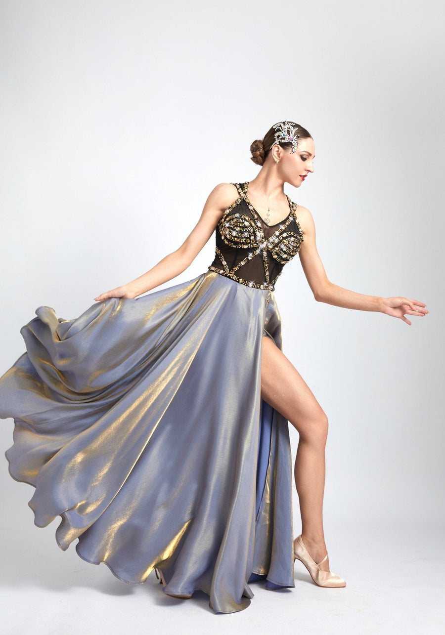 Crystalline Dazzle Satin Chiffon Smooth Dress Standard/Smooth # M - S 3988 - Unika Dancewear