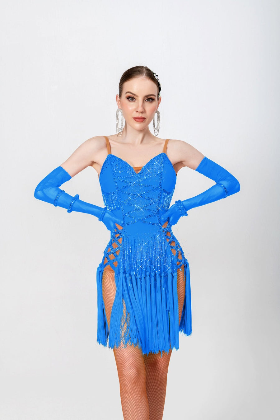 Crystalline Fringe Latin Dress Latin/Rhythm # L5003 - Unika Dancewear