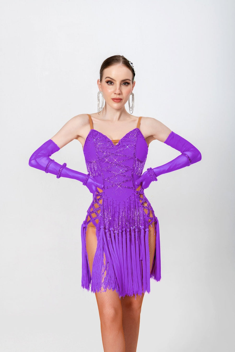 Crystalline Fringe Latin Dress Latin/Rhythm # L5003 - Unika Dancewear