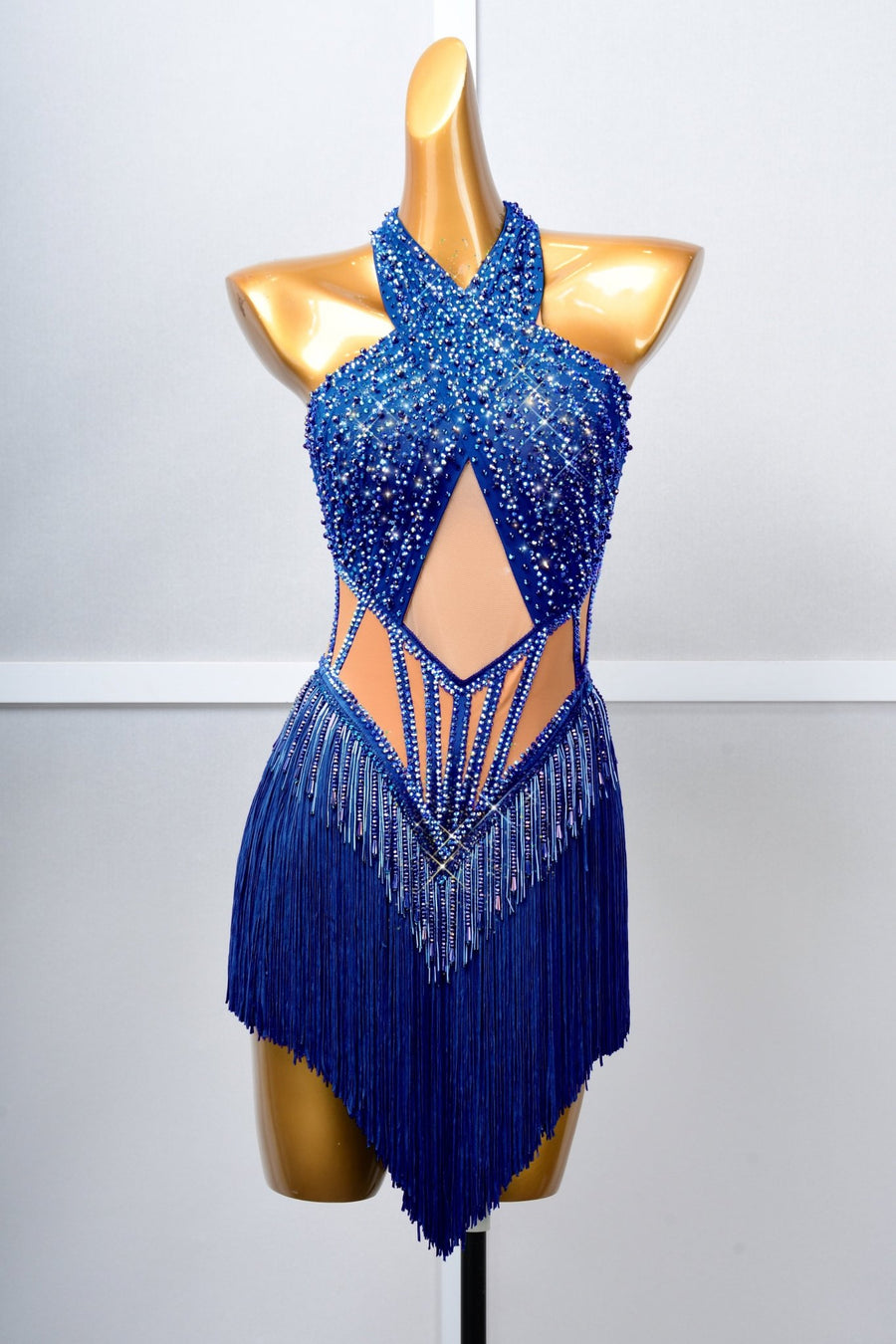 Crystallized Beads Fringe Latin Dress Latin/Rhythm # 5061 - Unika Dancewear