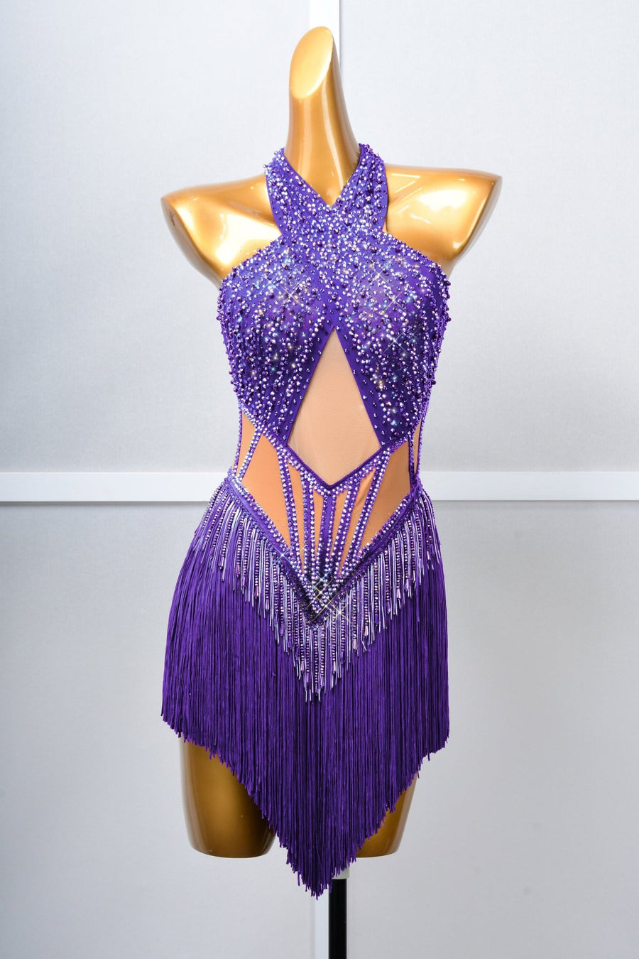 Crystallized Beads Fringe Latin Dress Latin/Rhythm # 5061 - Unika Dancewear