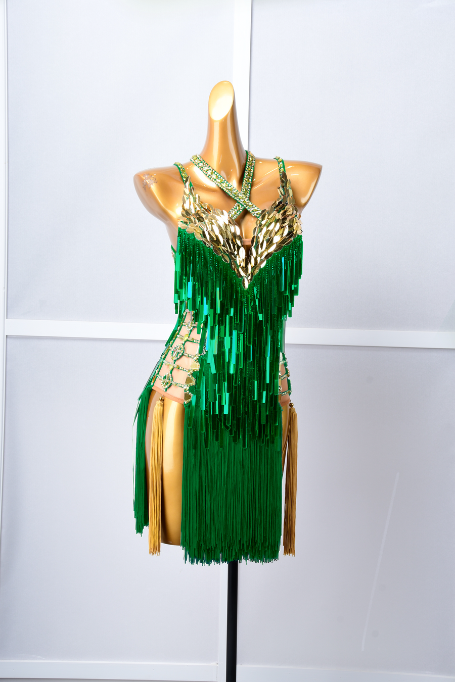 Paillette and Fringe Crystallized Latin Dress Latin/Rhythm #L6002