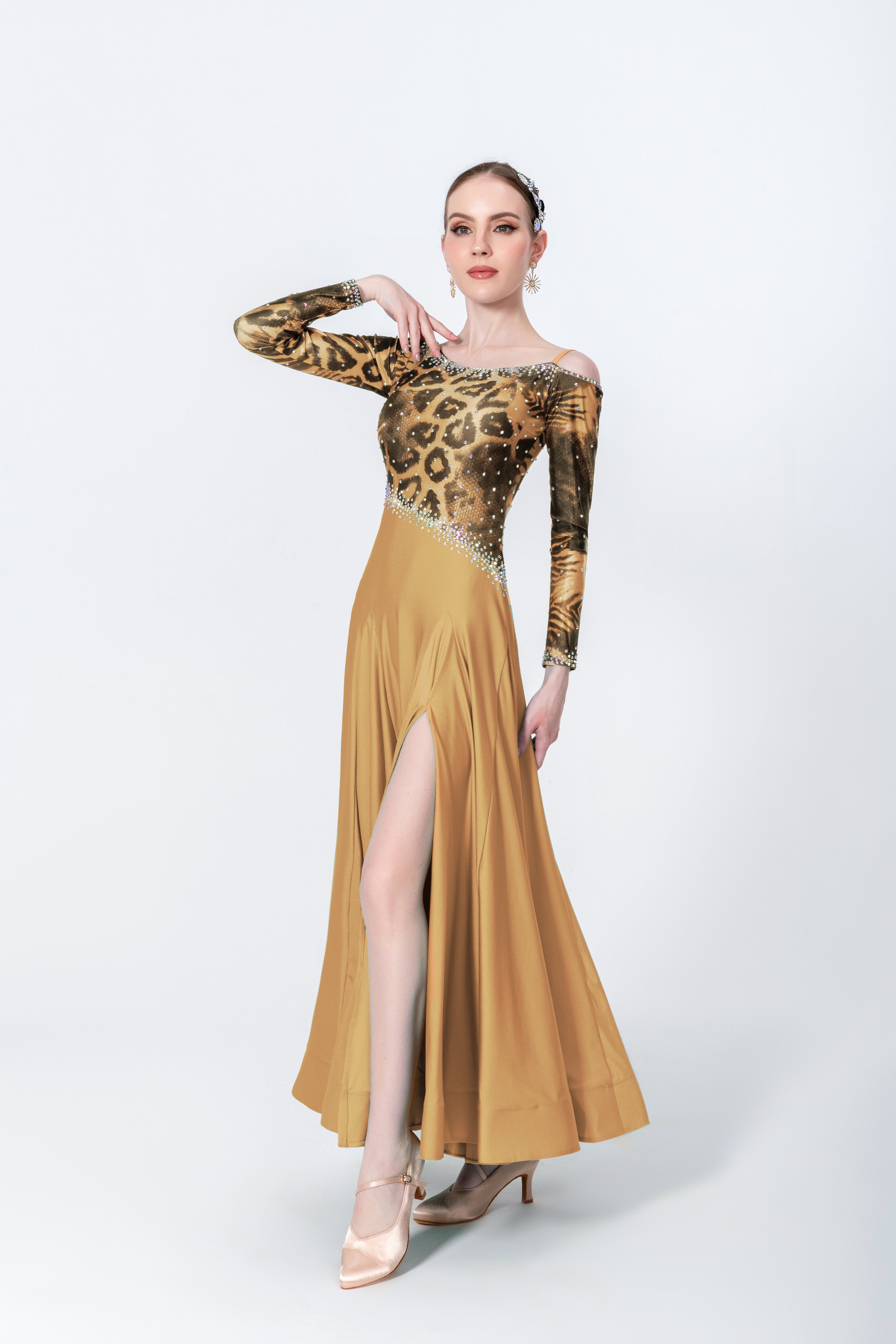 Rayon and Lycra Rhinestone Ballroom Dress Standard/Smooth 